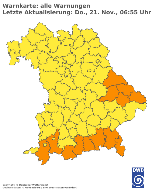 Aktuelle Wetterwarnungen für  Cham