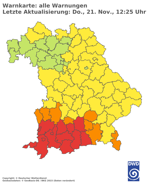 Aktuelle Wetterwarnungen für  Cham