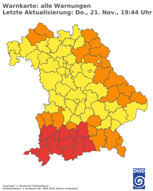 Aktuelle Wetterwarnungen für  Cham