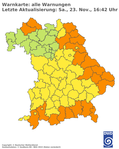 Aktuelle Wetterwarnungen für  Cham