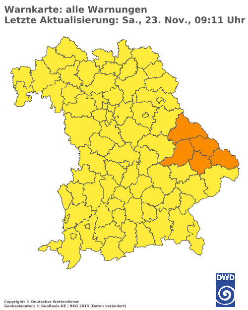 Aktuelle Wetterwarnungen für  Cham