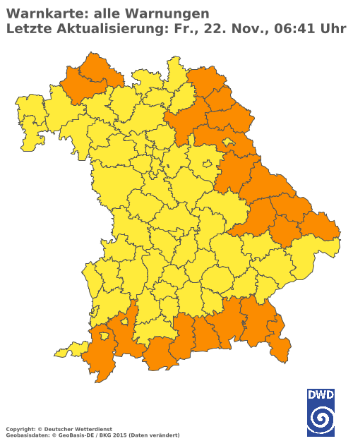 Aktuelle Wetterwarnungen für  Cham