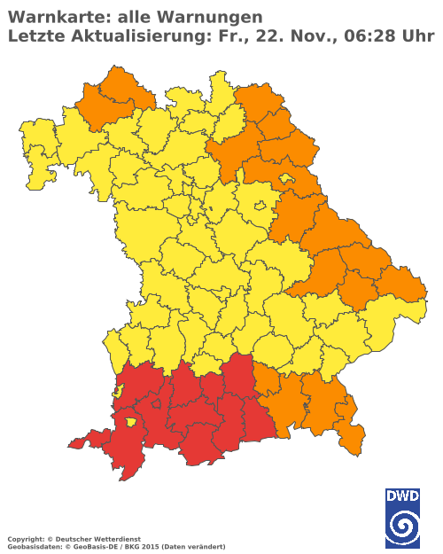 Aktuelle Wetterwarnungen für  Cham