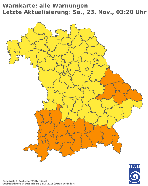 Aktuelle Wetterwarnungen für  Cham