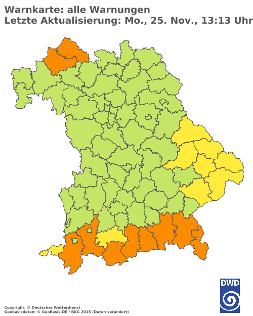 Aktuelle Wetterwarnungen für  Cham