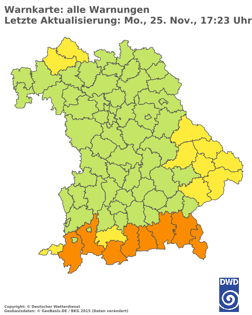 Aktuelle Wetterwarnungen für  Cham