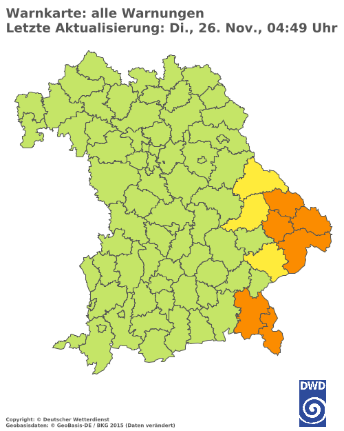 Aktuelle Wetterwarnungen für  Cham