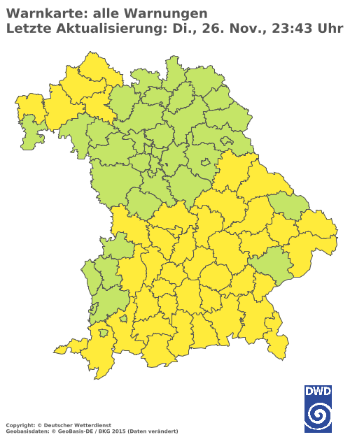 Aktuelle Wetterwarnungen für  Cham