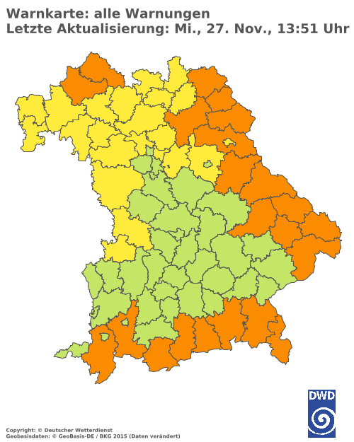 Aktuelle Wetterwarnungen für  Cham