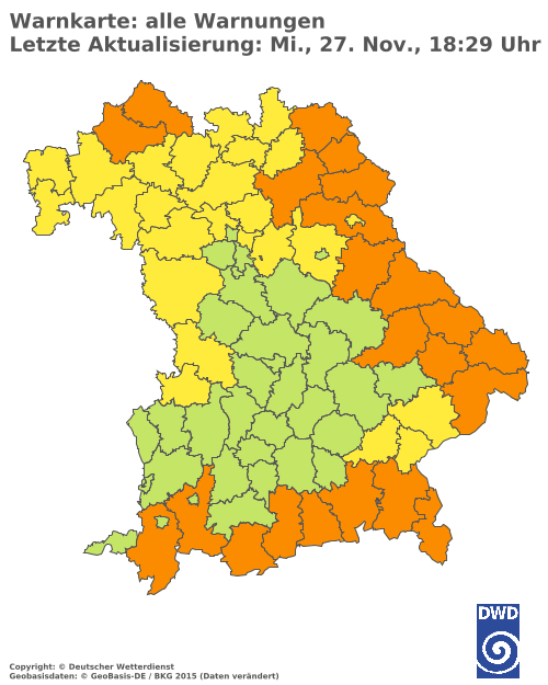 Aktuelle Wetterwarnungen für  Cham