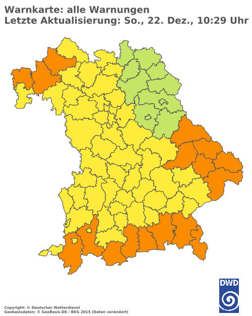 Aktuelle Wetterwarnungen für  Cham