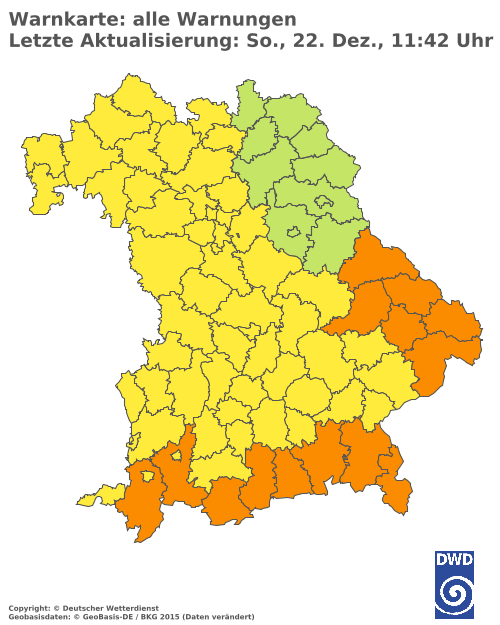 Aktuelle Wetterwarnungen für  Cham