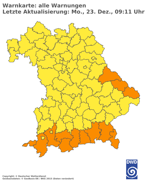 Aktuelle Wetterwarnungen für  Cham