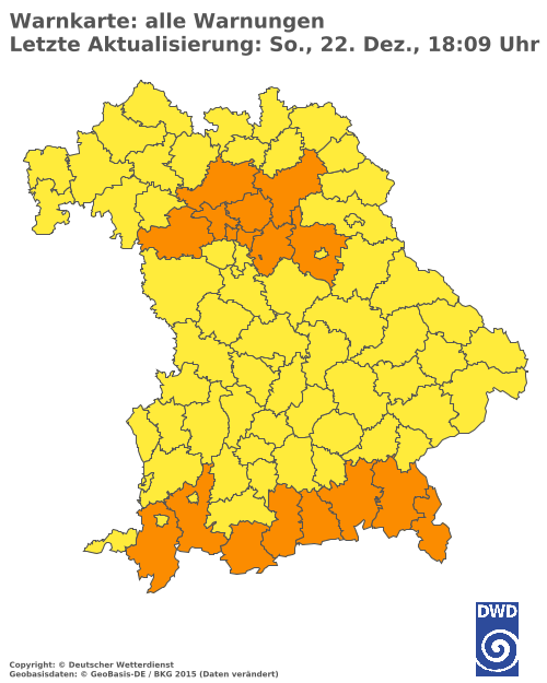 Aktuelle Wetterwarnungen für  Cham