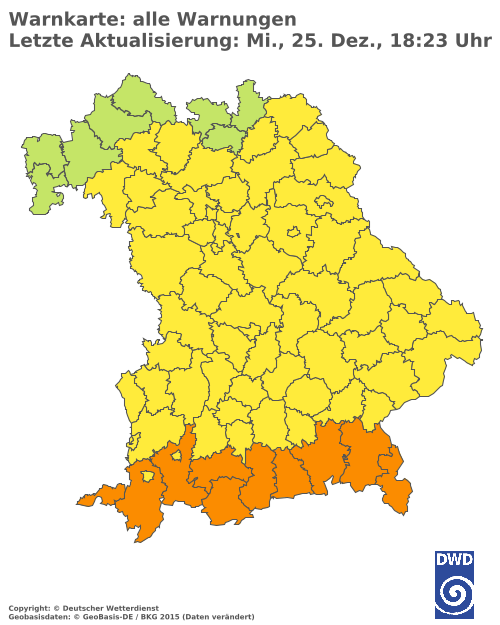 Aktuelle Wetterwarnungen für  Cham