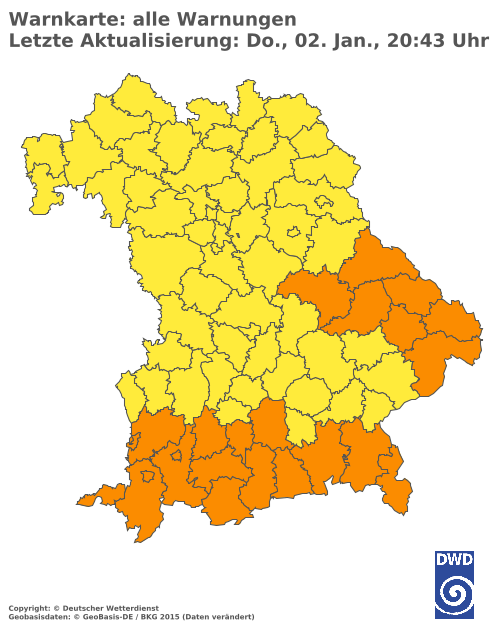 Aktuelle Wetterwarnungen für  Cham