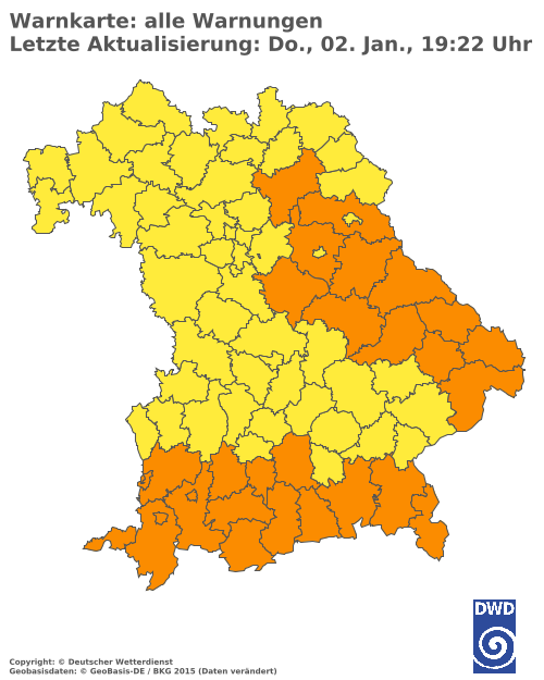 Aktuelle Wetterwarnungen für  Cham