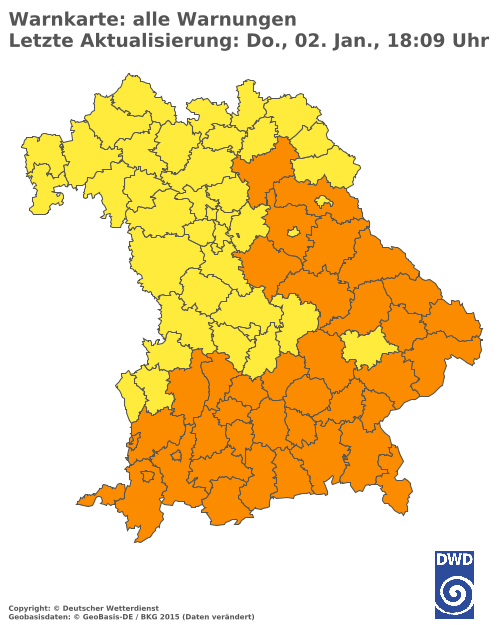 Aktuelle Wetterwarnungen für  Cham