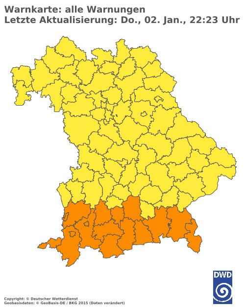 Aktuelle Wetterwarnungen für  Cham