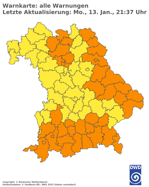 Aktuelle Wetterwarnungen für  Cham