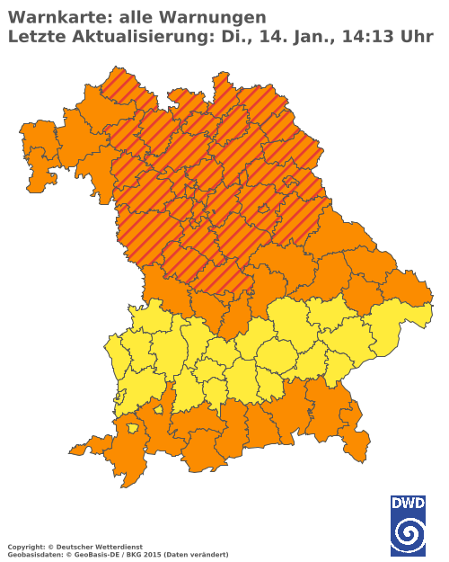 Aktuelle Wetterwarnungen für  Cham