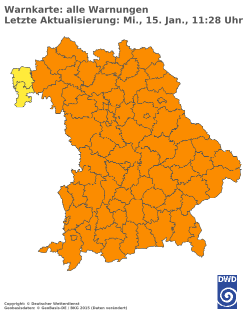 Aktuelle Wetterwarnungen für  Cham