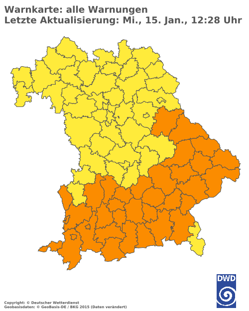 Aktuelle Wetterwarnungen für  Cham