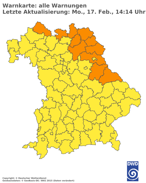 Aktuelle Wetterwarnungen für  Cham