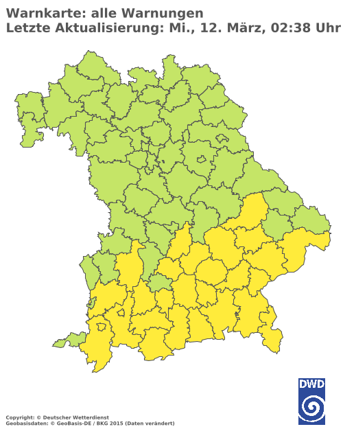 Aktuelle Wetterwarnungen für  Cham