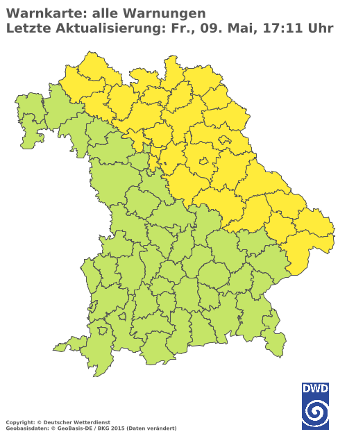 Aktuelle Wetterwarnungen für  Cham